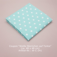 Baumwollstoff Serie Capri Weiße Sternchen auf Türkis