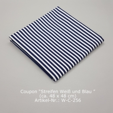 Baumwollstoff Serie Hamburg - Weiße und blaue Streifen