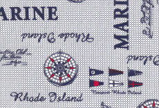 Interlock-Jersey Marine blau, weiß, rot