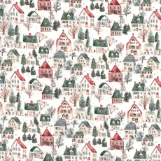 Digitaldruckstoff "Häuser im Winter" / Serie "Trondheim"